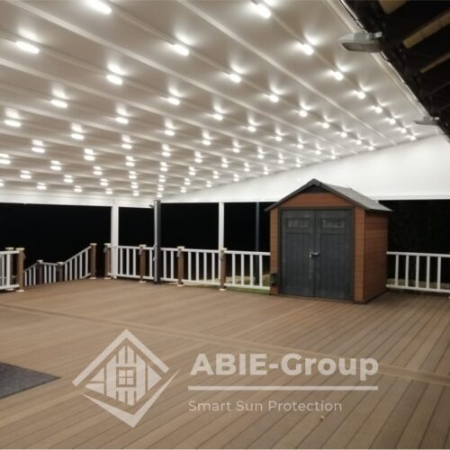 Фотографии выполненных работ компании «ABIE-GROUP» Отдельностоящей перголы и zip-систем. Затенение террасы более 135 кв.м. г.Оренбург