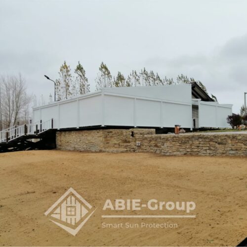Фотографии выполненных работ компании «ABIE-GROUP» Отдельностоящей перголы и zip-систем. Затенение террасы более 135 кв.м. г.Оренбург